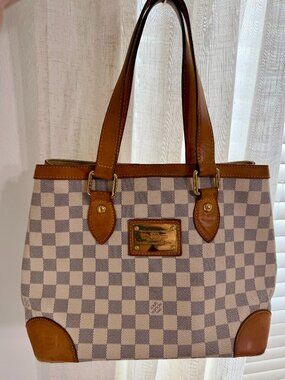 Louis Vuitton Hampstead PM Damier Azur Tote Bag | CheckCheck COA Included